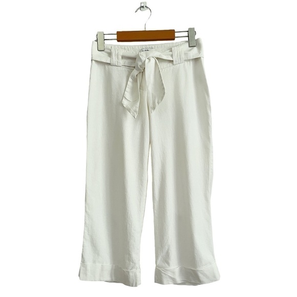 LE Chateau Wide Leg Linen Blend Cropped Capri Pants - Picture 1 of 13